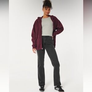 Hollister Ultra High Rise Washed Black 90s Straight Jeans